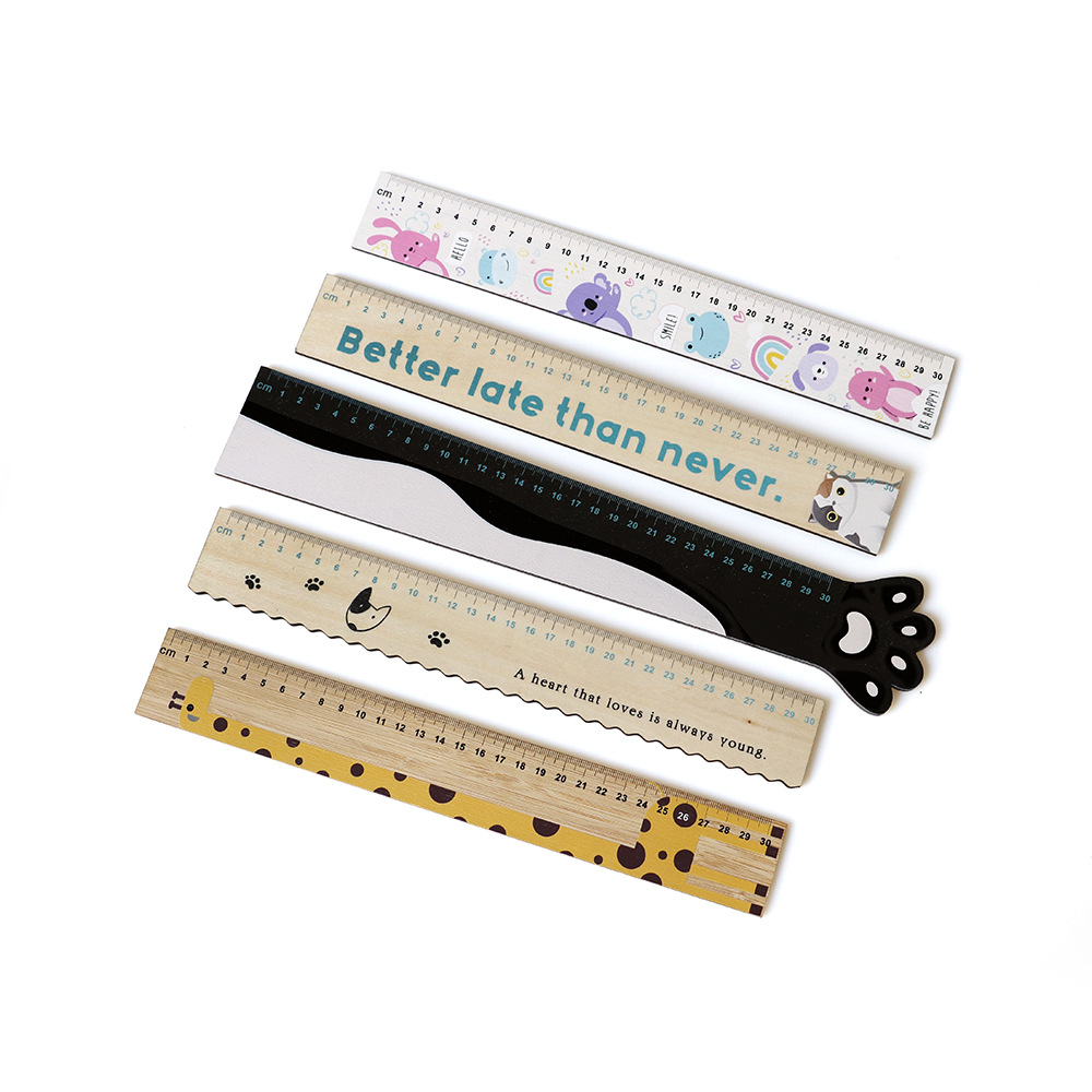 外贸出口 激光雕刻直尺 15/20/30cm直尺学生绘图尺子绘图办公文具