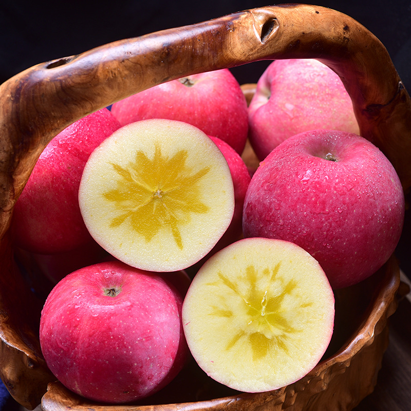 甘肃静宁红富士苹果10斤带箱新鲜水果脆甜冰糖心丑萍果整箱包邮5