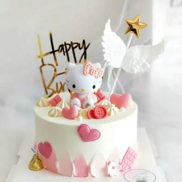 宝宝生日蛋糕装饰水果kt猫情景烘培摆件创意kitty猫网红-阿里巴巴