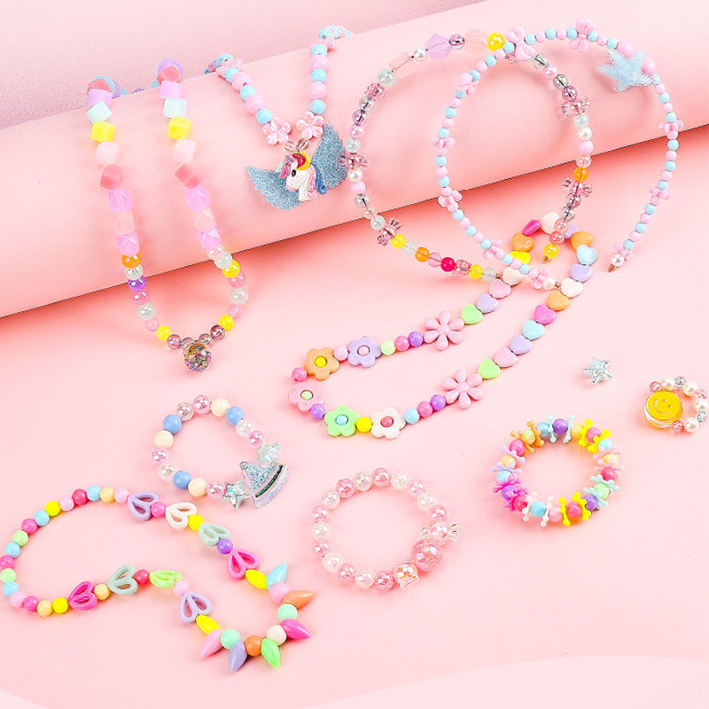 Children's Handmade Bead Toys Wholesale Girls DIY Bracelet Puzzle Ideas Ornament Material Necklace Bracelet String Beads