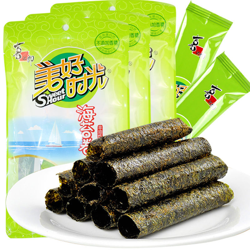 喜之郎美好时光海苔卷原味11/26.5袋装即食紫菜儿童零食品