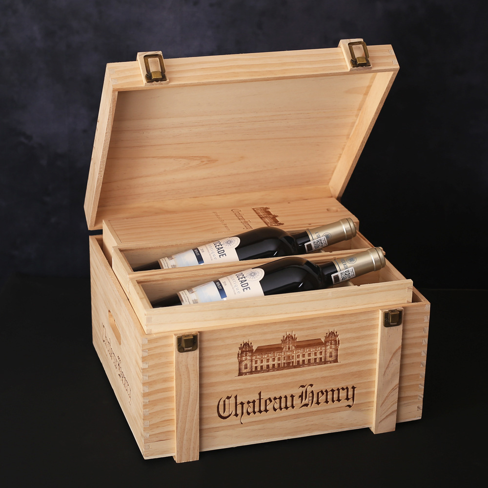 法国原瓶原装卡思黛乐木箱礼盒六支木盒盒干红葡萄酒婚庆礼品包邮