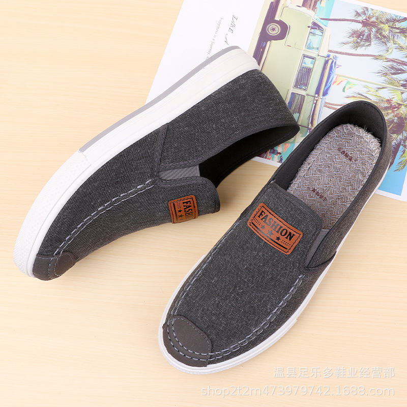 Pumps 2023 New Washed Denim Shoes Low Top Slip-on Casual Board Shoes Flat Heel Canvas Breathable Work Shoes