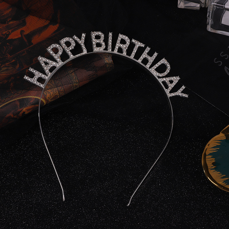 European and American Birthday Party Headdress Hair Hoop Female Letter Happy Birthday Happy Birthday Headband Women's