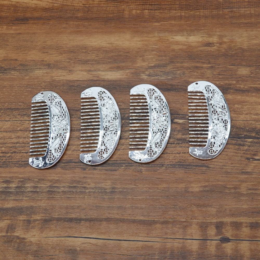批发定制纯银梳子 足银999梳子头梳发梳 百年好合年年有余