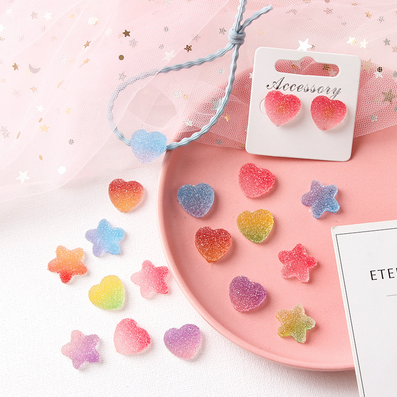 Candy Color Stars Heart Fondant DIY Handmade Earrings Stud Earrings Hair Ring and Hairpins Hair Accessories Materials Accessories