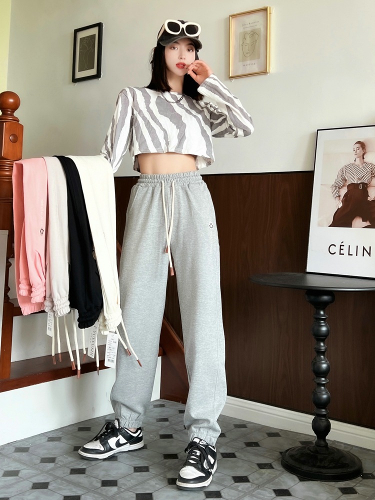 Summer Casual Pants Women's Loose Track Pants Korean Style Large Size Sweatpants Fashion Pants Women's Pants Women's Pants 3372