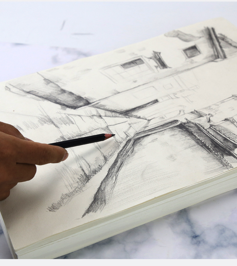 明华美术8k素描纸4k加厚画画纸美术生专用四开八开白纸大绘画150g