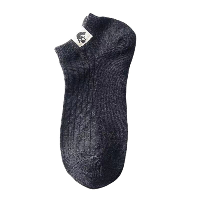 Socks Men's Cloth Label Simple Men's Socks Deodorant Sweat-Absorbent Casual Ankle Socks Men's Four Seasons Cotton Socks