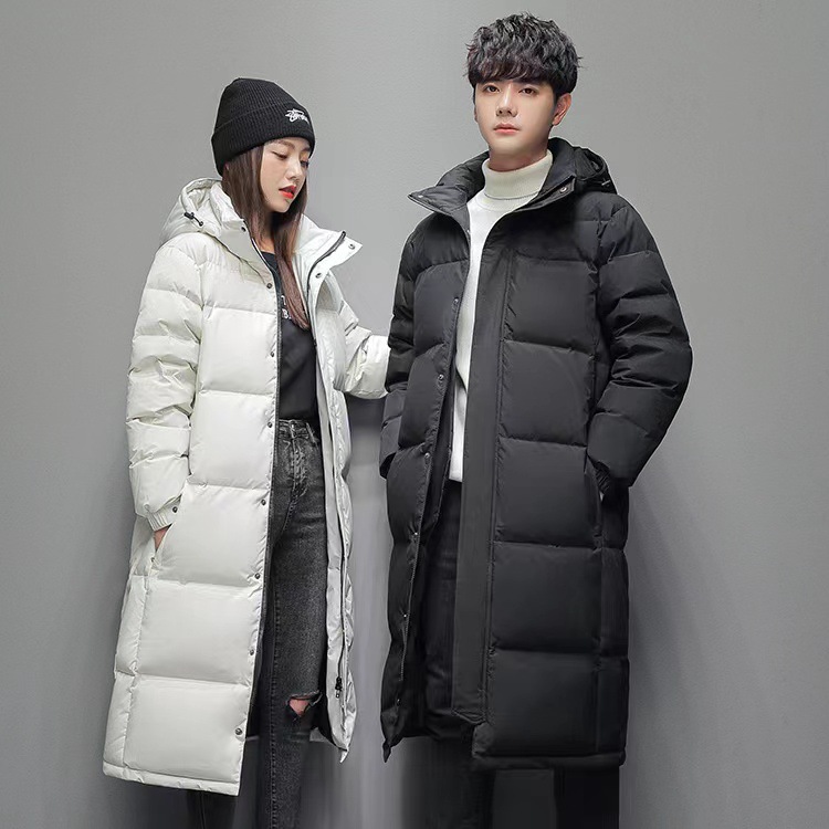 New Men's down Jacket Couple's Men's and Women's Same Style Hooded Thickened Korean Style Youth Middle School Uniform Warm Jacket Fashion