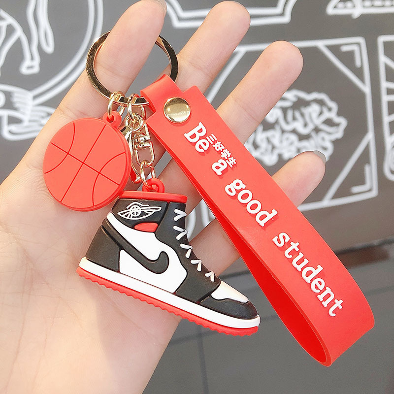 Personalized Silicone Three-Dimensional Sports Shoes Simulation Keychain Car Key Pendant Creative Bag Small Ornaments Wholesale