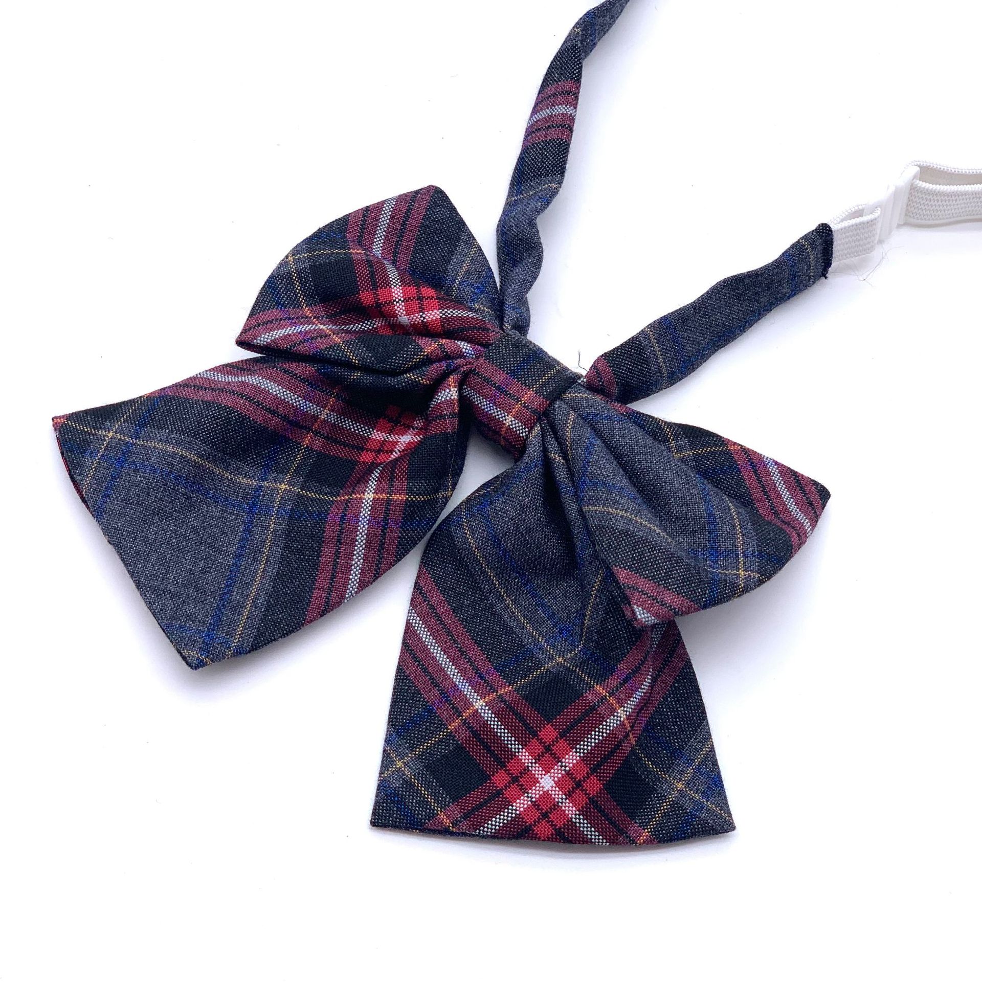 jk领结领花格子日系制服衬衫水手服学院风免打蝴蝶结校服领花