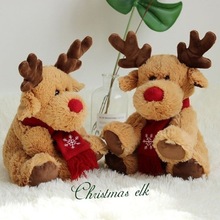 红鼻子麋鹿公仔毛绒玩具圣诞鹿玩偶娃娃送女生儿童圣诞节礼物批发