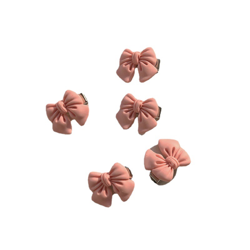 Korean Sweet Pink Barrettes Series! Girl Bow Peach Camellia Peach Heart Side Clip Hair Accessories Headdress