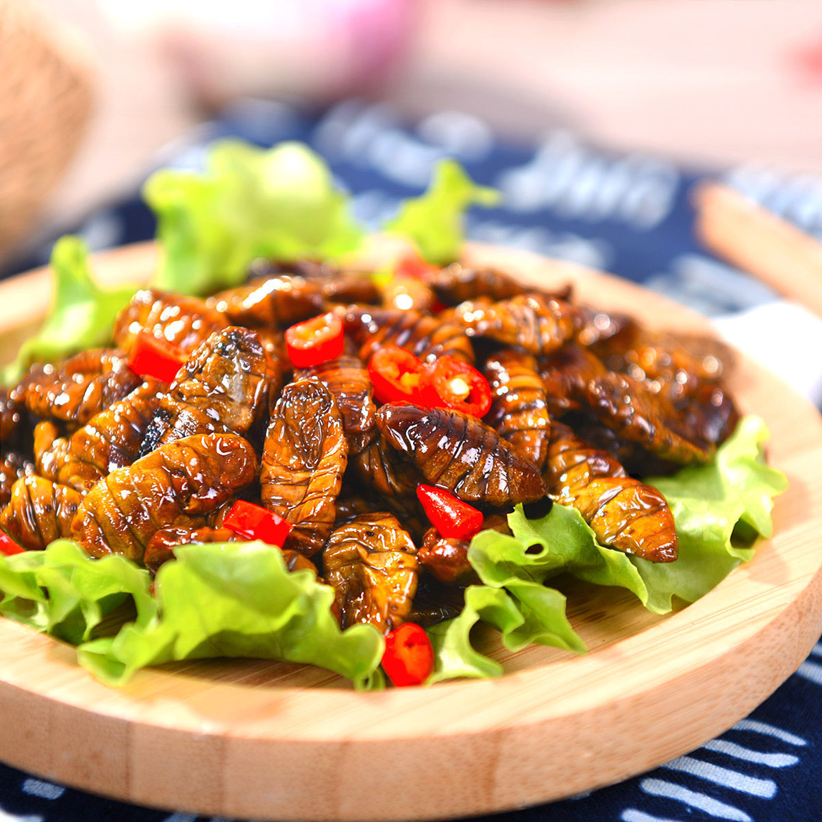 正宗五香油炸蚕蛹下酒菜山东特产新鲜即食微辣香酥蚕蛹包邮