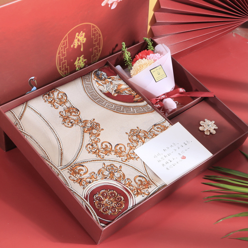 新年真丝礼盒送父母的过年礼物妈妈婆婆母亲实用丝巾送礼长辈