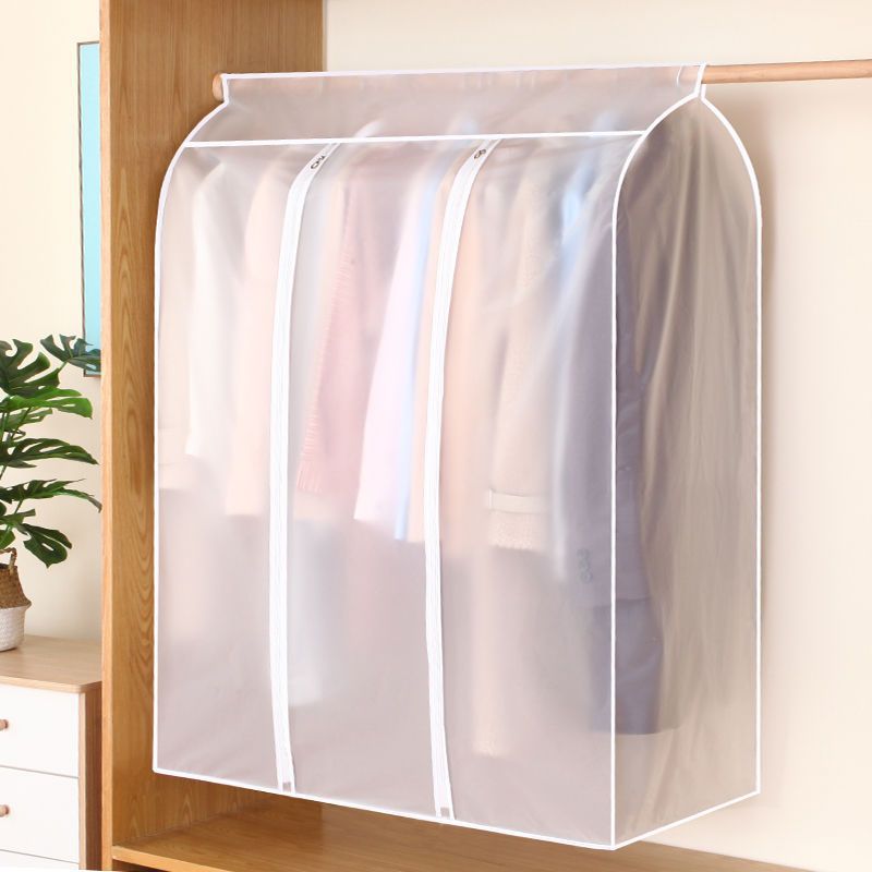 Dustproof Bag Clothes Dust Cover Hanging Wardrobe Cloth Cover Fully Enclosed Dustproof Suit Cover Coat down Jacket Garment Suit Bag Household