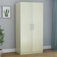 简约家用二门衣柜可订经济型出租房用现代实木板式衣柜衣橱挂衣柜