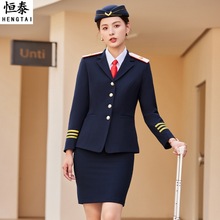 职业西服套装裙女秋季工装航空空姐制服高铁乘务员西装正装工作服