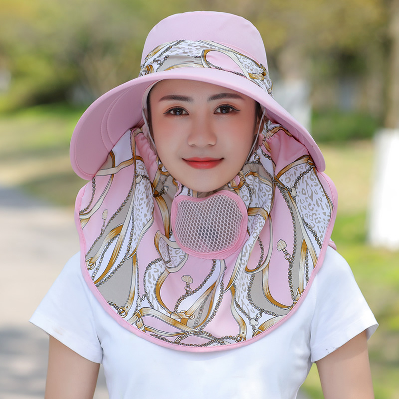 Spring and Summer New Sun Protection Hat Outdoor Sun Hat for Women Big Brim Face-Covering Tea Picking Hat