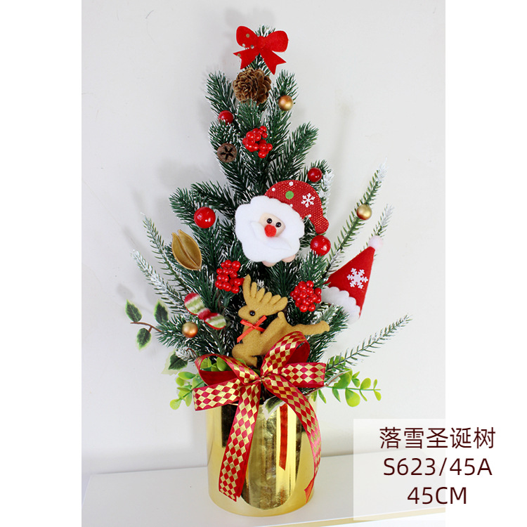 Christmas Product Desktop Decoration European and American Layout Set PE Small Christmas Tree Ornaments Christmas Decorations Wholesale