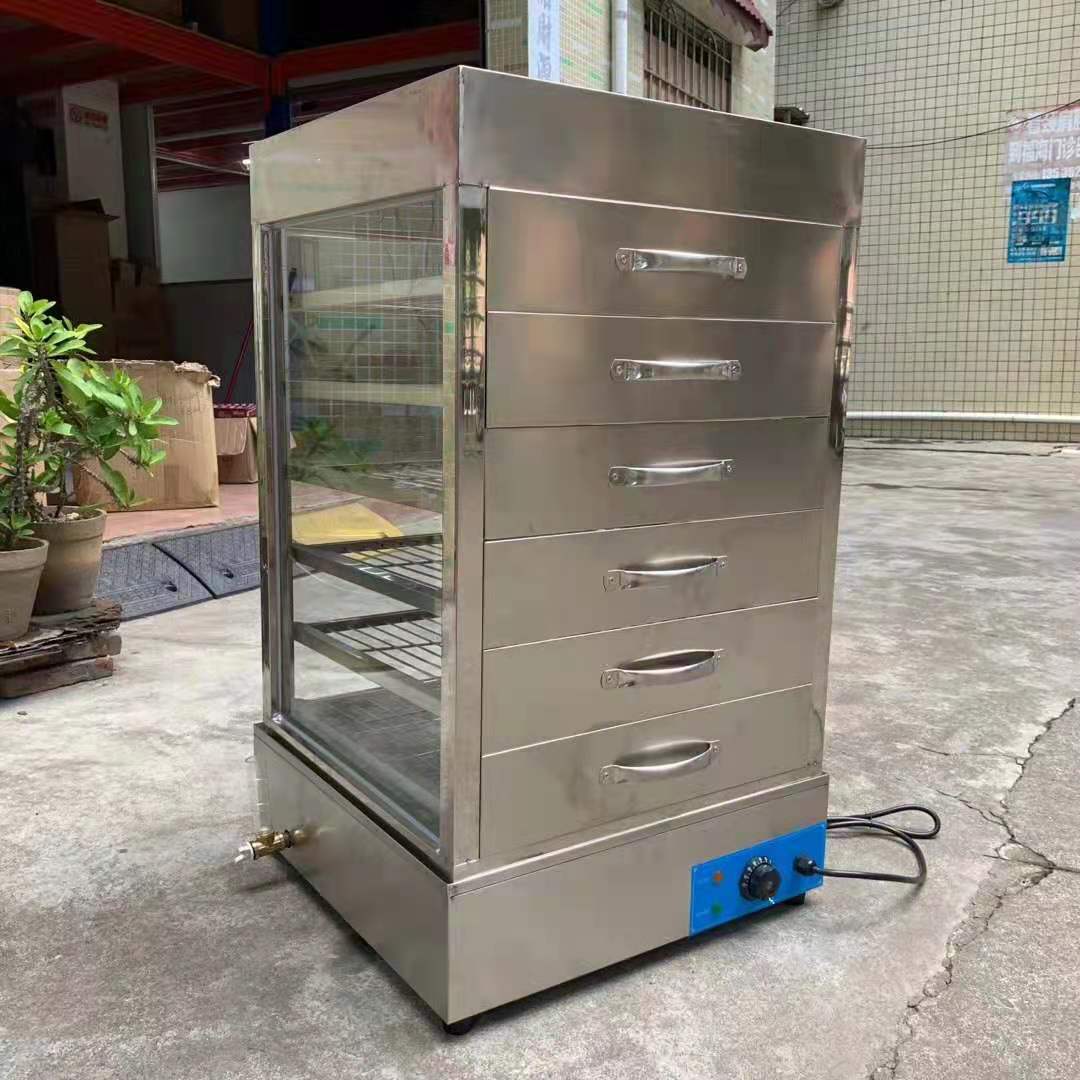 商用小型台式蒸包子机 早餐蒸馒头蒸包子蒸箱 透明玻璃保温展示柜