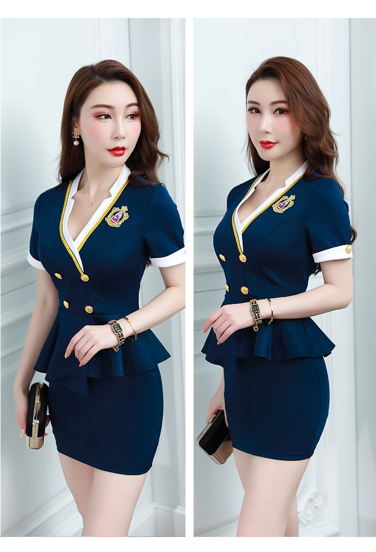 显瘦洗浴套装新款夜场性感按摩沐足工衣女足浴足疗技师包臀工作服