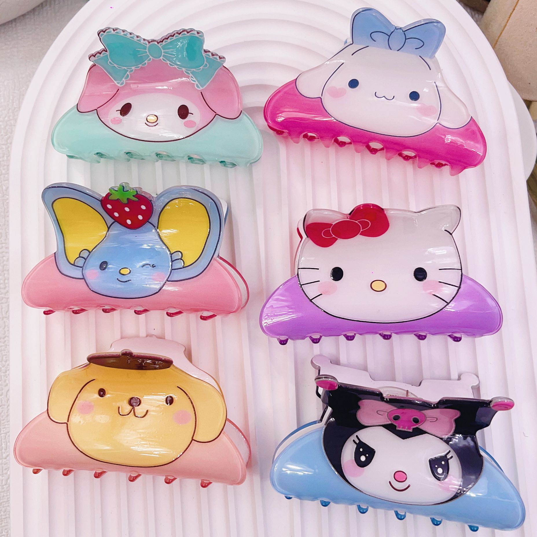 Sanrio Japanese Style Large Popular Barrettes Cartoon Cute Hello Kitty Clow M Bang Clip Girl Heart Barrettes