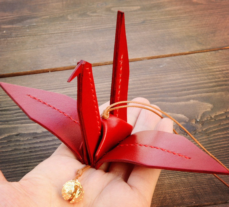 千纸鹤汽车挂件牛皮手工diy车载吊坠内挂饰品创意个性中国风装饰06