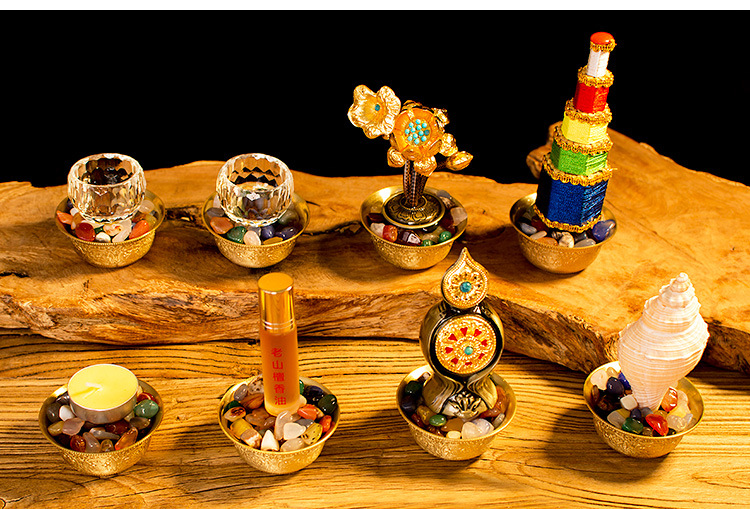 佛前密宗纯铜八供养组合套装寺庙八供贡品佛堂家居礼佛八供品摆件