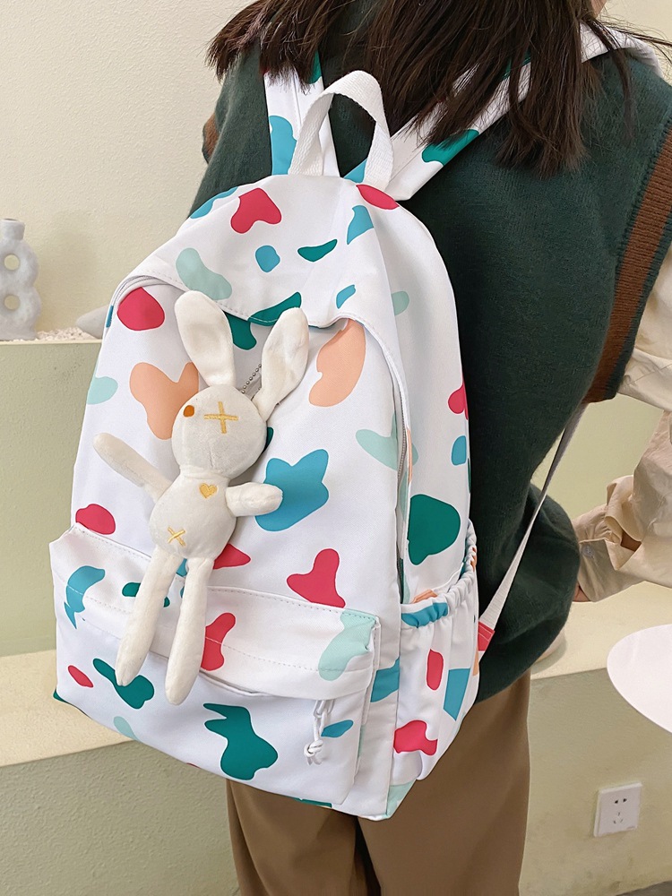 Cross-Border Fashion New Printing College Students Bag Women's Personality Fashion Nylon Backpack High School Backpack Wholesale