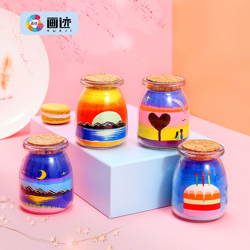 沙画瓶特别情人节小礼物女生日走心创意送男友手工成品沙瓶画