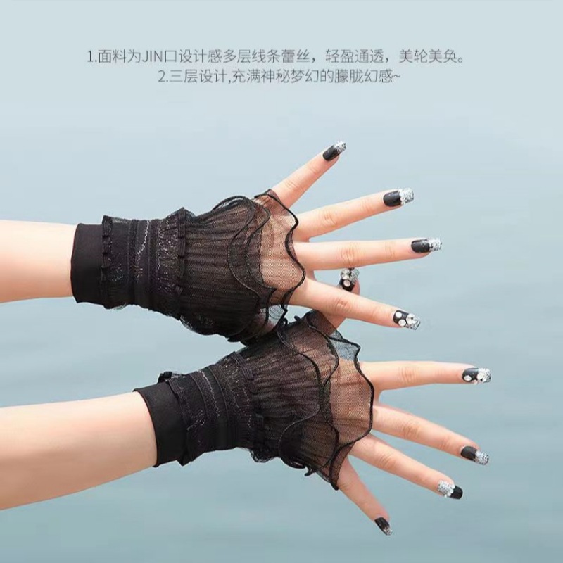 跨境热卖lolita蕾丝袖口装饰花边袖套假袖子接无袖针织-阿里巴巴