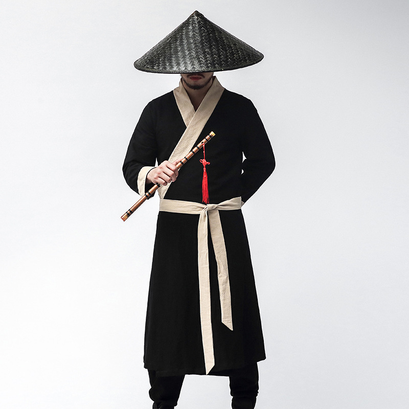 中国风男士古装汉服长袍戏服侠客服饰年会活动服衣长袍外套批发潮