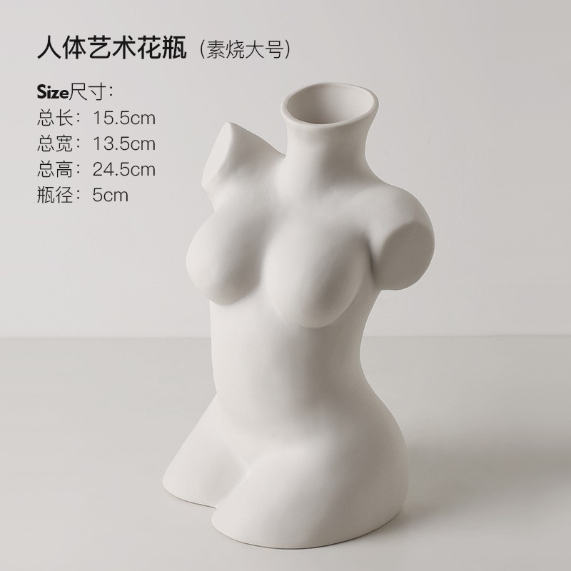 Beihanmei Creative Ins Body Vase Ceramic Living Room Entrance Home Decoration Art Decoration Cross-Border Wholesale