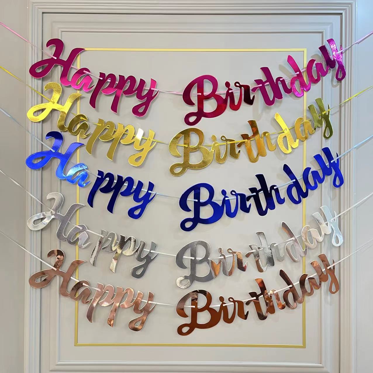 ins baby full-year birthday party decoration hanging flag happy birthday one-piece letter birthday latte art