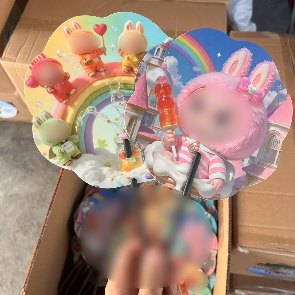 广告扇定制卡通小扇子PP塑料大团扇广告宣传扇印logo异形扇子定做