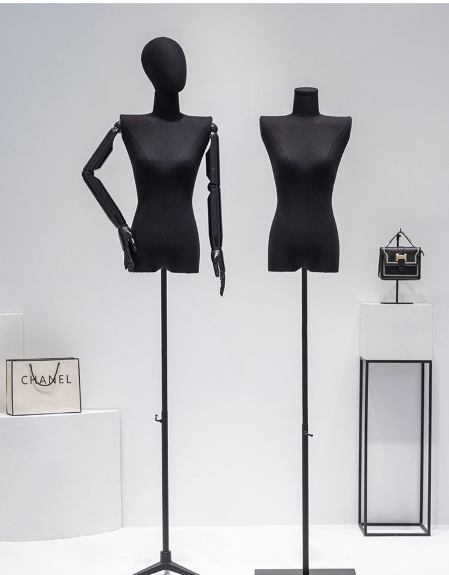 平肩模特展示架全身服装店女模特道具半身假人婚纱直角肩锁骨模特