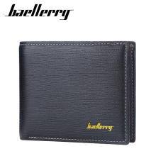 baellerry新款男士钱包商务短横款皮革钱夹牙签纹钱包 男士wallet