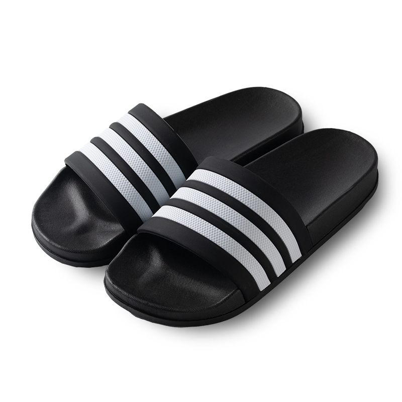 Slippers Men's Summer Korean Style Ins Fashionable Indoor Home Bathroom Bath Beach Couple Three Bars Sandals Men's