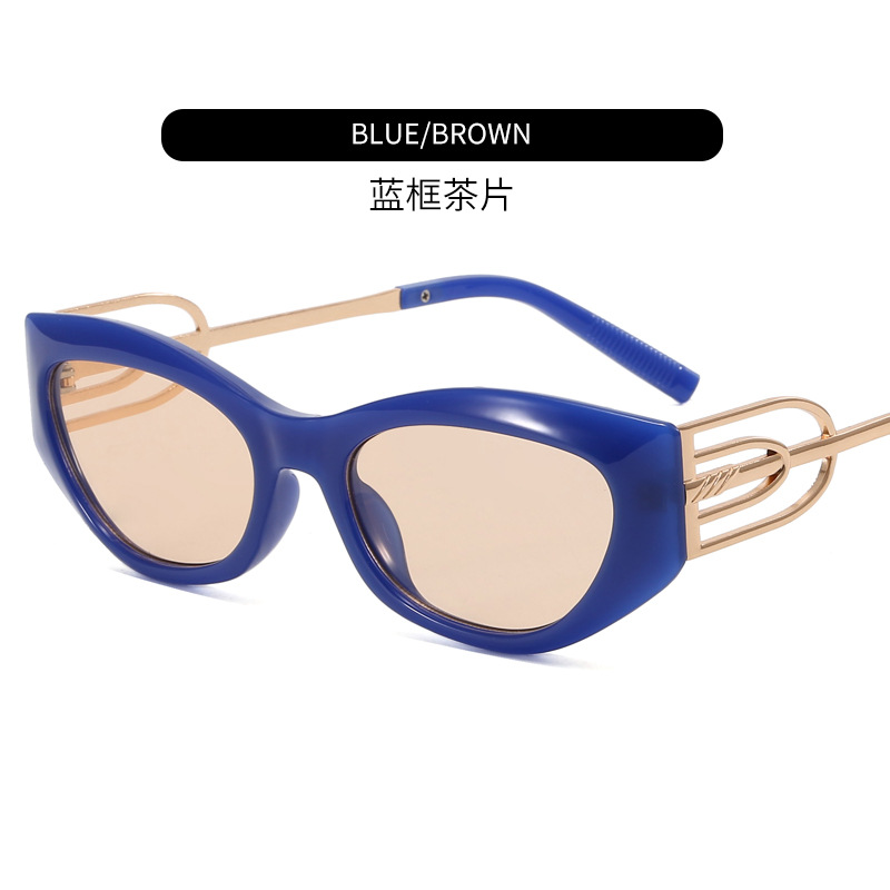 Trendy New Small Frame Cross-Border Sunglasses Personality Hollow out Triangle Decorative Sunglasses Fashion Design Sense Sun Glasses