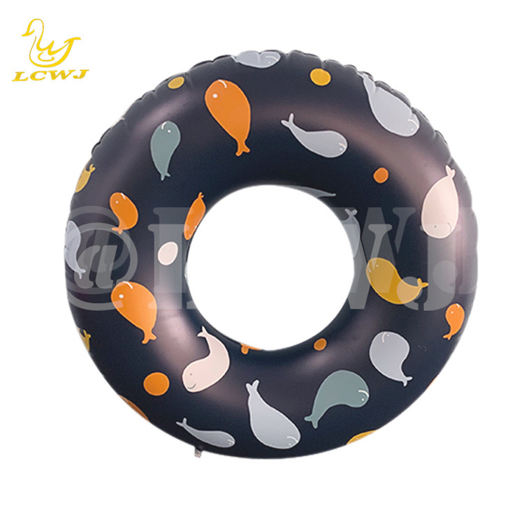 Licheng Factory Customized Cross-Border Ins Inflatable Swimming Ring Pvc Blowing Water Wing Little Daisy Floral Adult Thickened