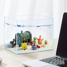超白鱼缸玻璃小型客厅桌面全套海绵宝宝造景免换水斗鱼金鱼生态缸