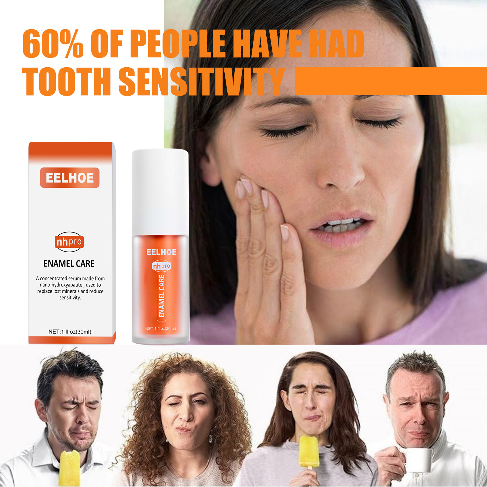 Eelhoe V34 Toothpaste Repair Teeth Repair Oral Cleaning Purple Orange Toothpaste Dazzling White Tooth Stains