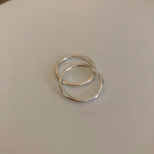 新款实心素圈戒指女小众设计高级感不色简约设计感镀银食指戒潮流