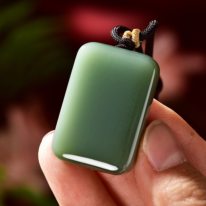 和田碧玉 青海料和田玉无事牌 可打孔 diy可镶嵌 厂家批发