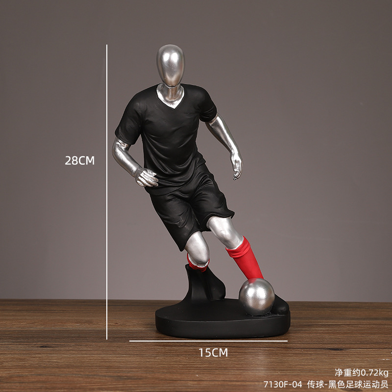 Creative Football Player Decoration Hallway Living Room Wine Cabinet Table Decoration Character Model Hand-Made Resin Crafts