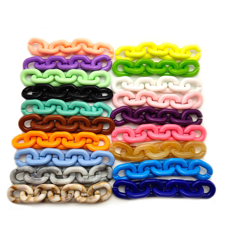 Acrylic U-Shaped Chain 18 * 24mm Plastic Macaron Color Ring Buckle DIY Metal Accessories Luggage Bag Eyeglasses Chain Accessories