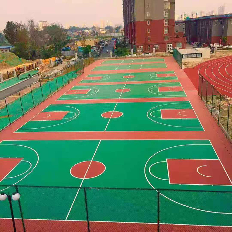硅pu篮球场地胶 8mm硅pu篮球场 硅pu球场报价