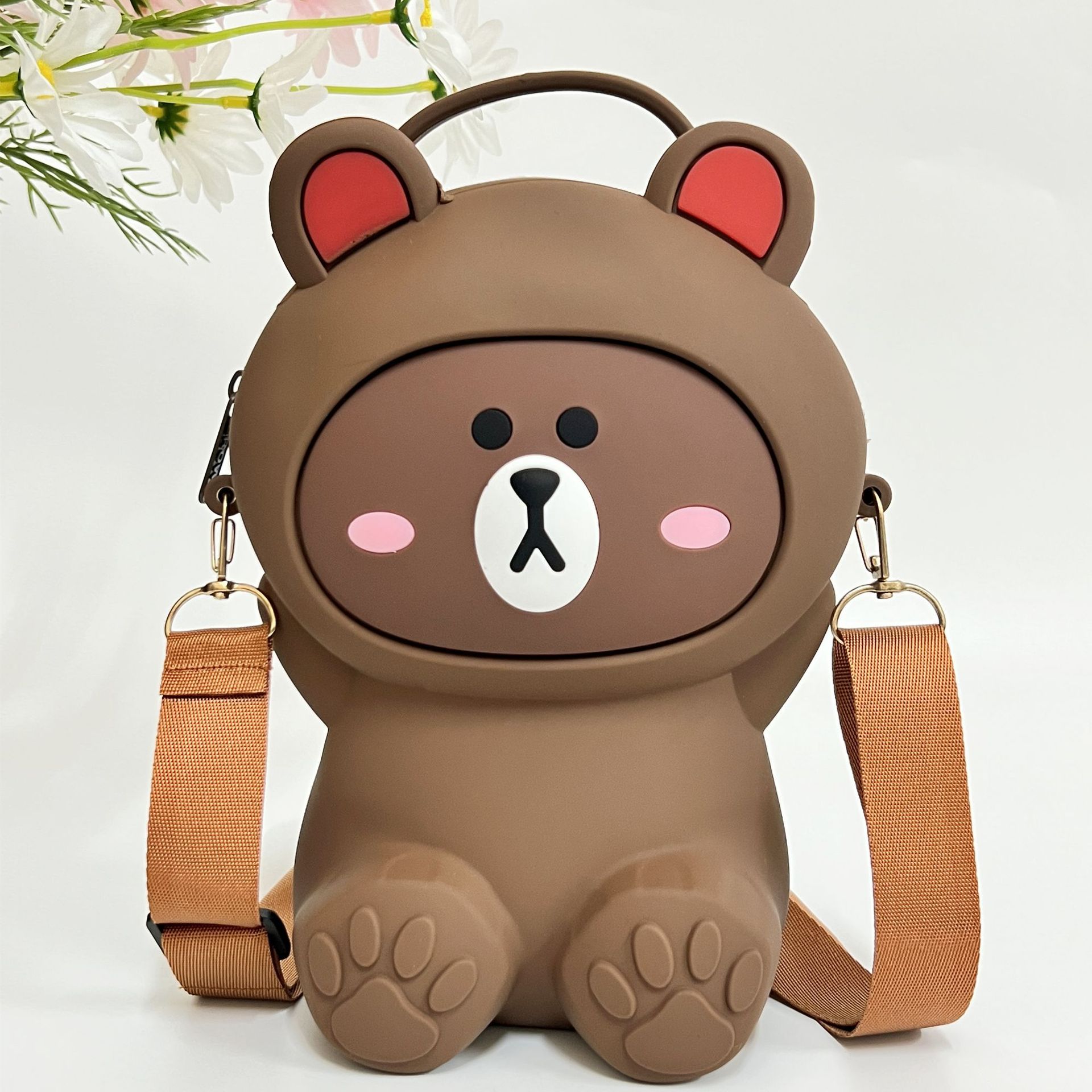 2023 Spring Childlike Cute Bag Strap Shoulder Strap Luggage Leather Primary School Student Silicone Bag Modern Children's Single-Shoulder Bag